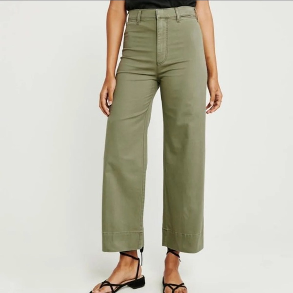 Abercrombie Wide Leg Green Pants